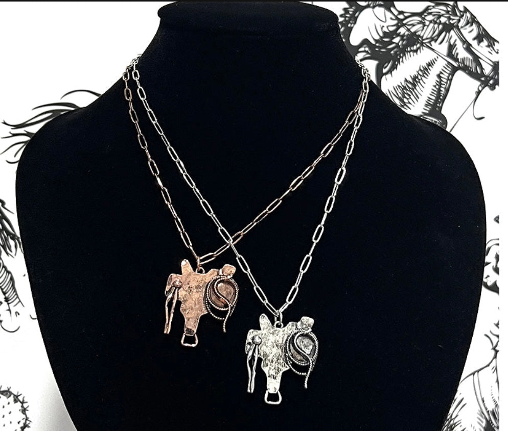 Horse saddle necklace