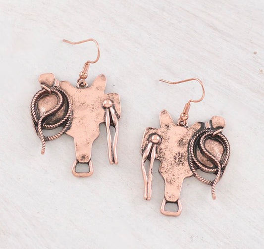 Horse saddle earrings