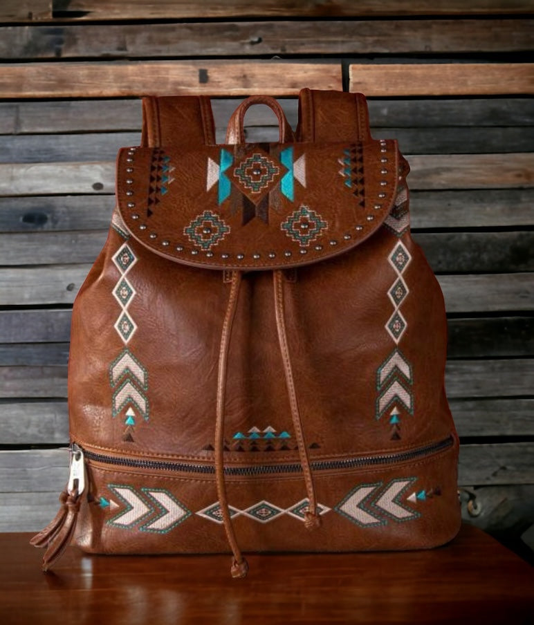 Montanan West Aztec embroidered backpack