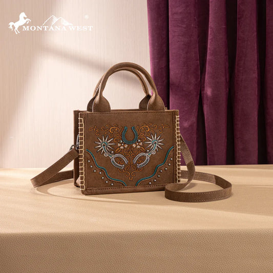 Montana West Embroidered Mini Tote Crossbody bag