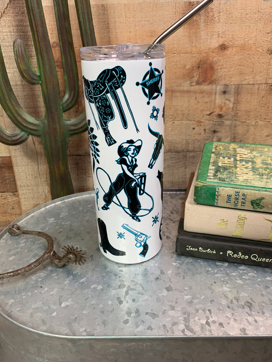Cowgirl Constellation Skinny Tumbler