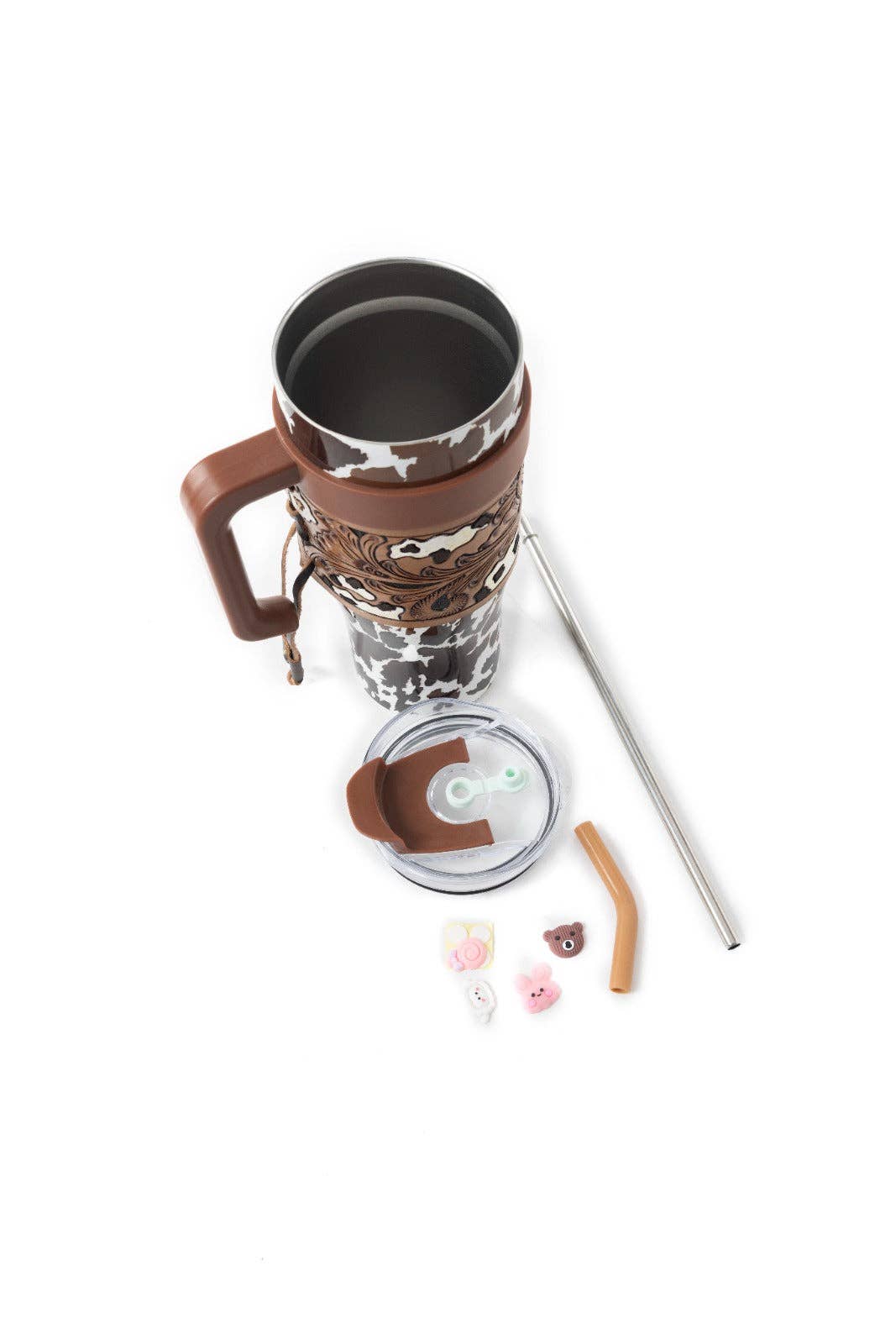 Wide Wyoming Tumbler In Brown and White