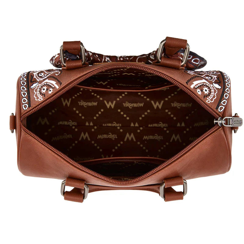 WRANGLER PAISLEY PRINT BARREL CROSSBODY BAG