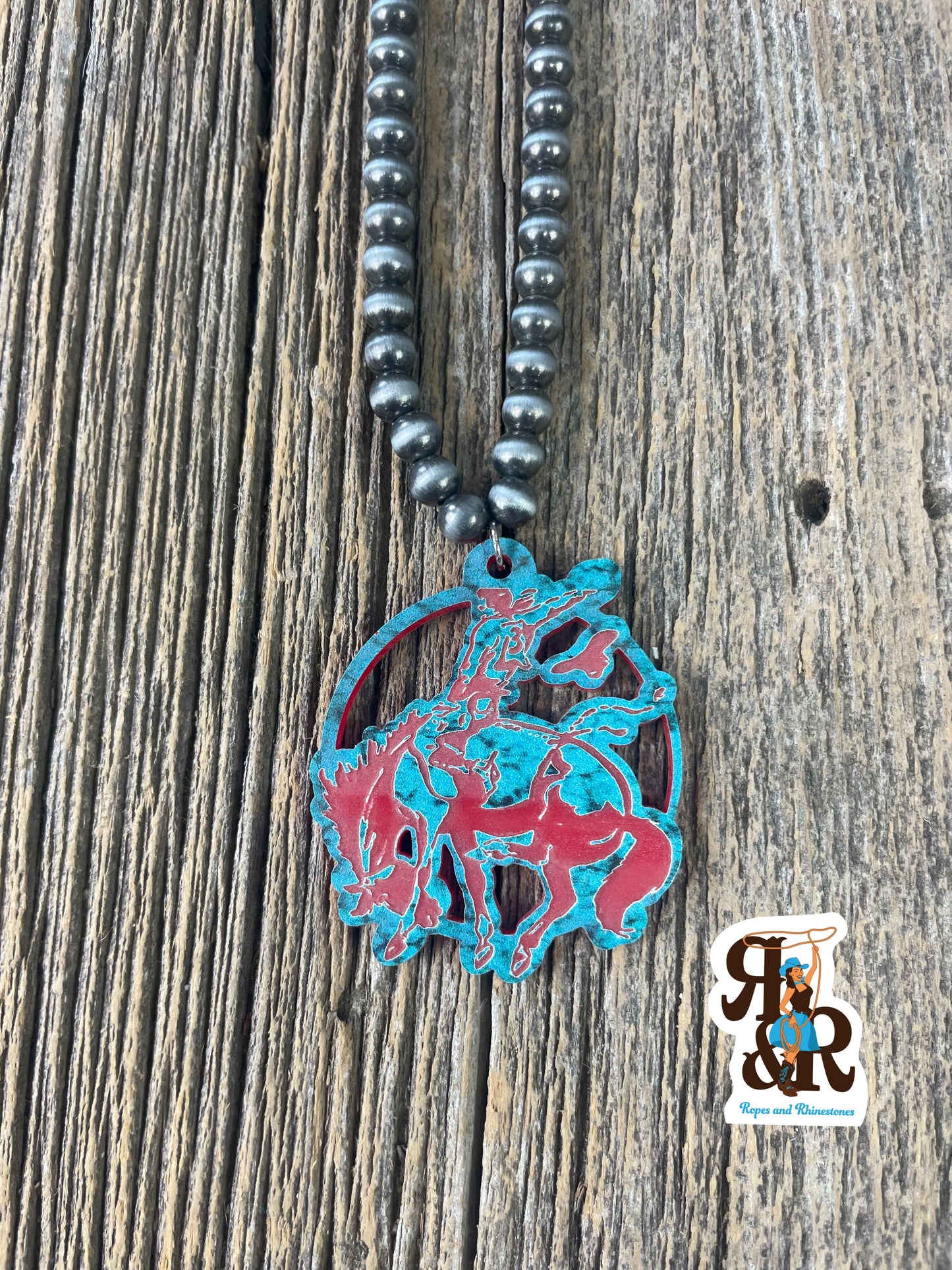 Bucking Bronc Circle Necklace