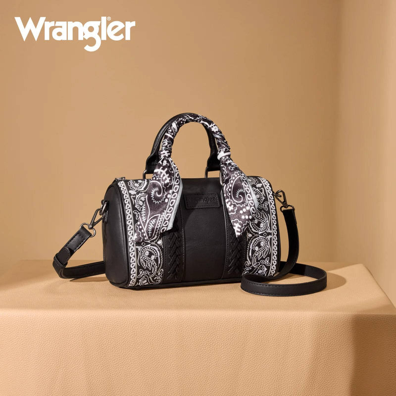 WRANGLER PAISLEY PRINT BARREL CROSSBODY BAG