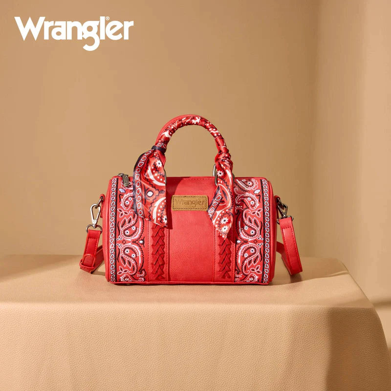 WRANGLER PAISLEY PRINT BARREL CROSSBODY BAG
