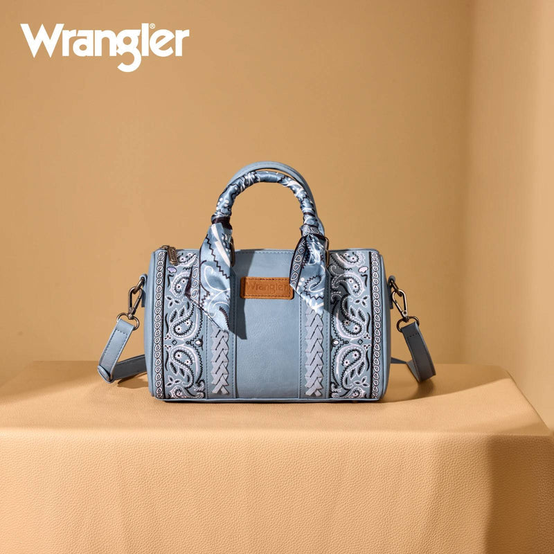 WRANGLER PAISLEY PRINT BARREL CROSSBODY BAG