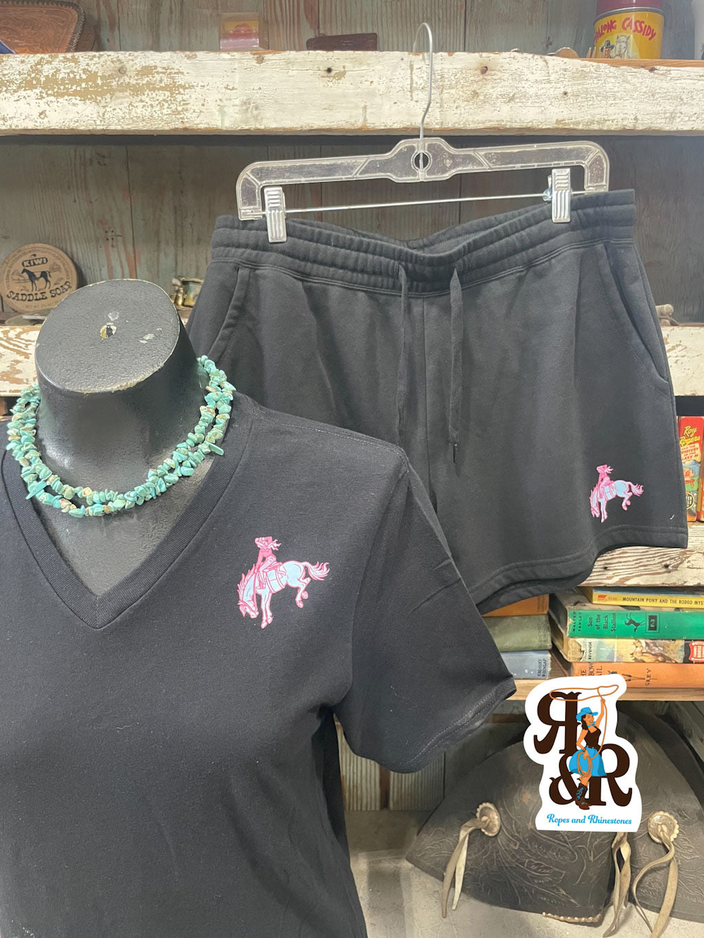 Cowgirl Bronc V Neck Tee