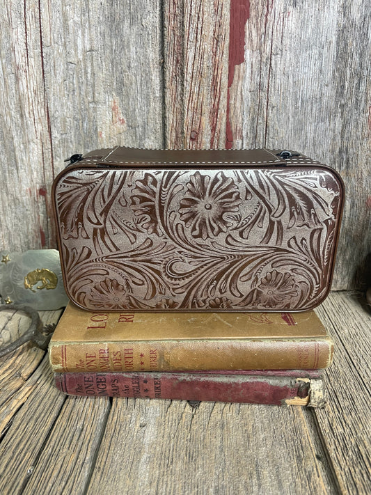 Tooled Leatherette Jewelry Box