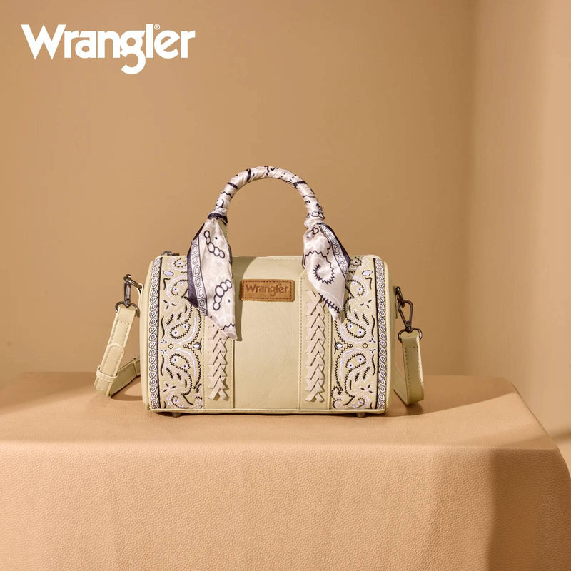 WRANGLER PAISLEY PRINT BARREL CROSSBODY BAG