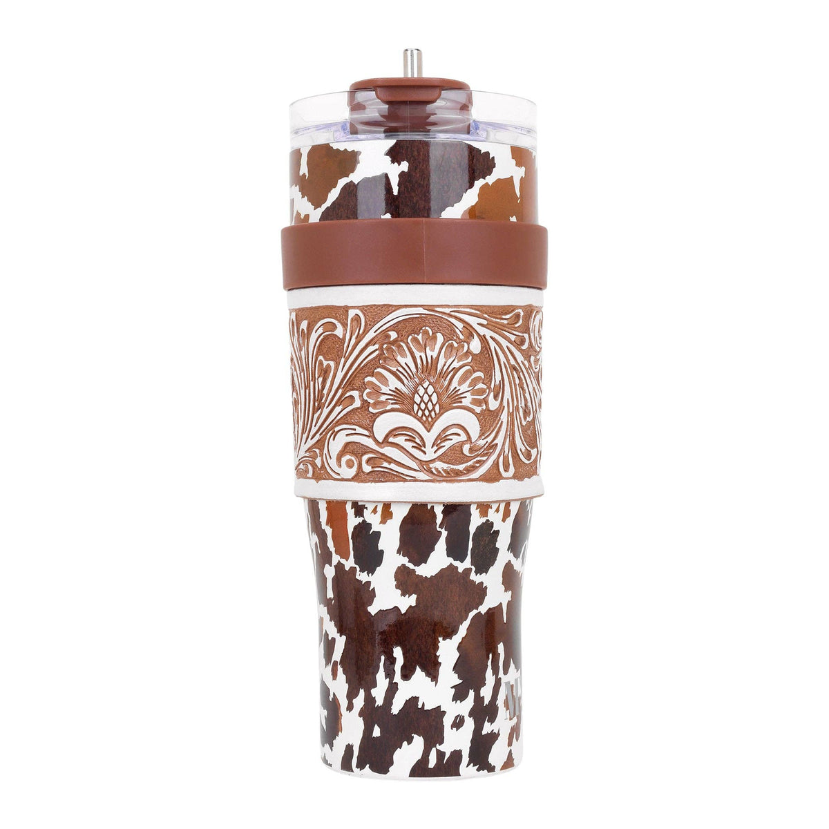 Wide Wyoming Tumbler In Brown and White
