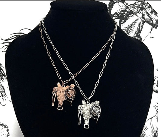Horse saddle necklace