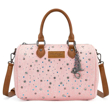 Wrangler Western Rhinestone Denim Boston Crossbody Bag