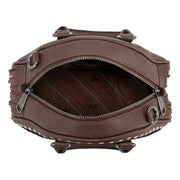 MONTANA WEST FLORAL TOOLED FRINGE SATCHEL BAG