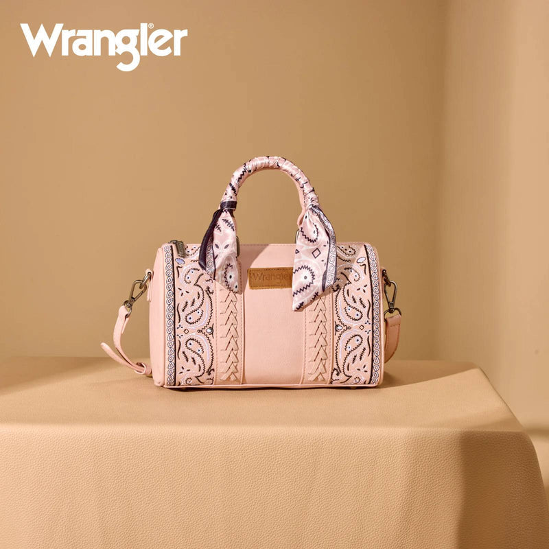 WRANGLER PAISLEY PRINT BARREL CROSSBODY BAG