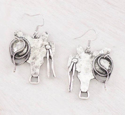 Horse saddle earrings