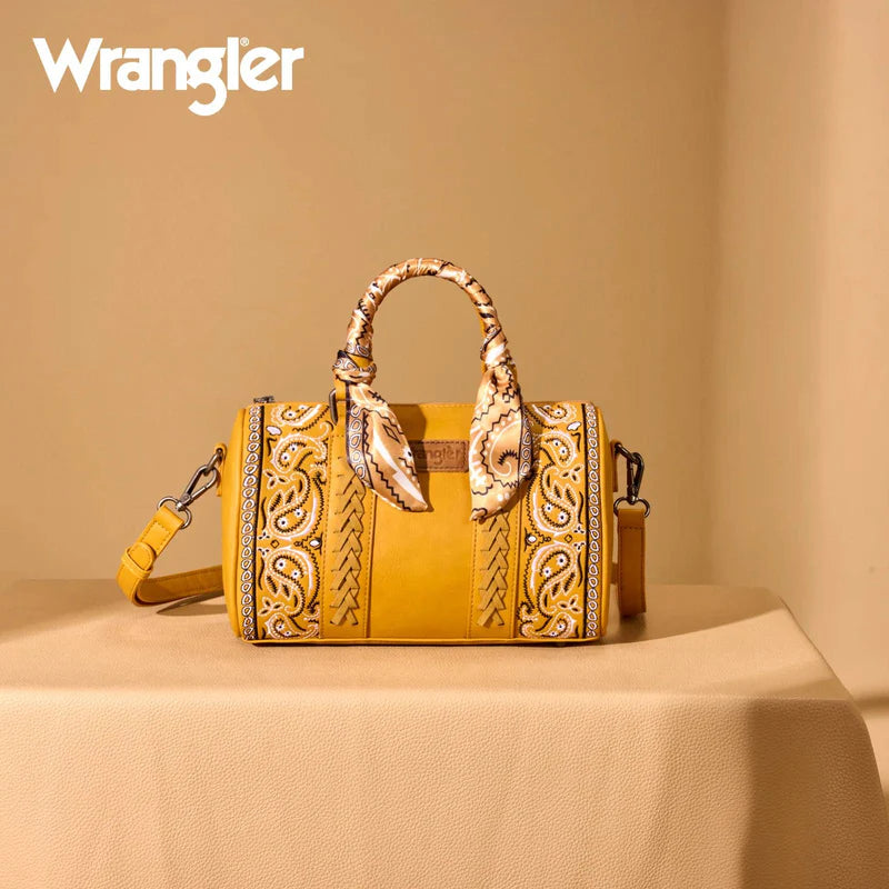 WRANGLER PAISLEY PRINT BARREL CROSSBODY BAG