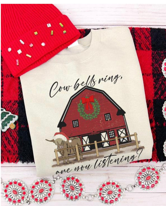 Western Christmas Cow sweatshirt