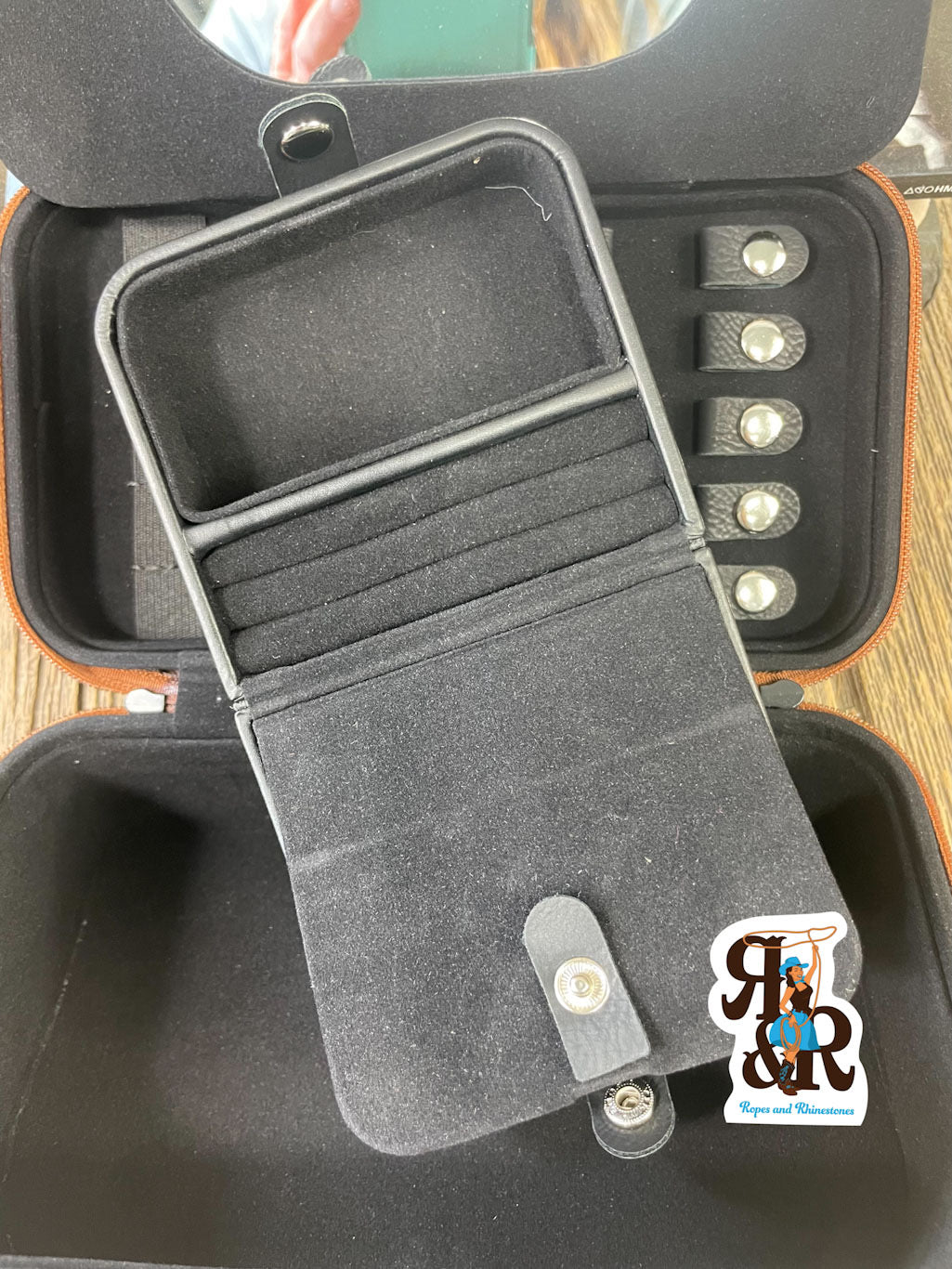 Tooled Leatherette Jewelry Box