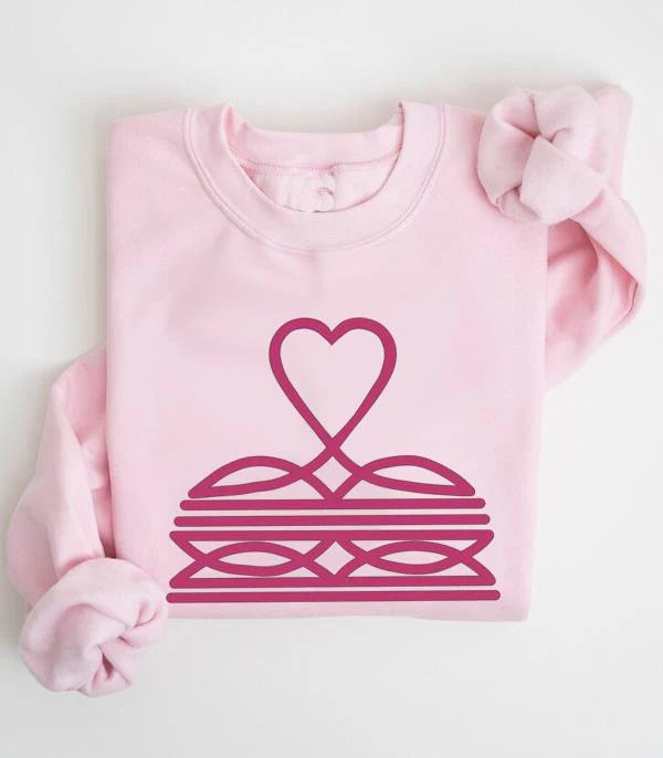 Heart Boot stitch sweatshirt