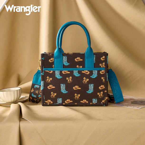 WRANGLER WESTERN PRINT COWGIRL TOTE BAG