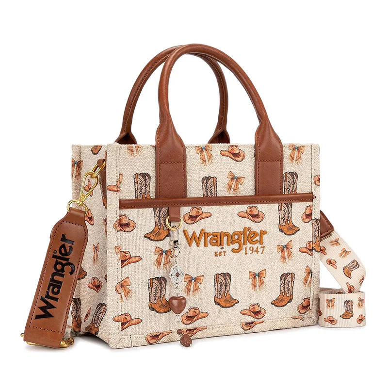 WRANGLER WESTERN PRINT COWGIRL TOTE BAG