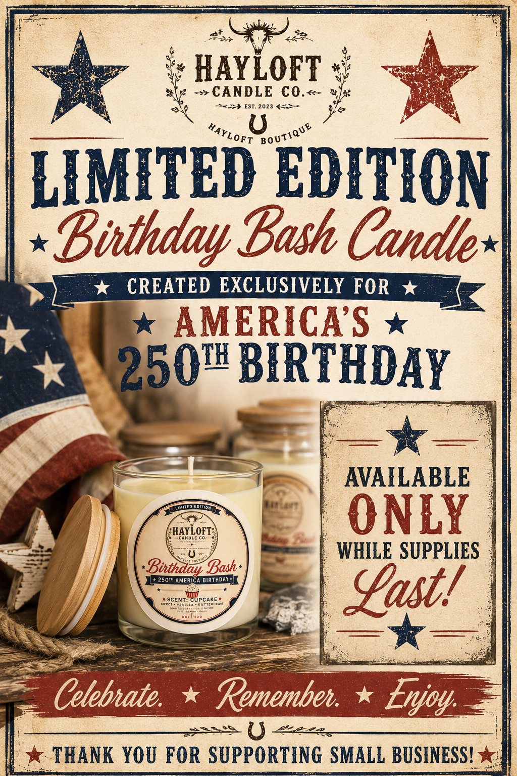 :: Limited Edition Hayloft Birthday Bash Candles::