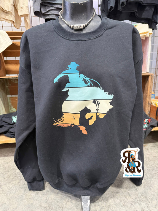 Bucking Bronc Sunset Sweatshirt