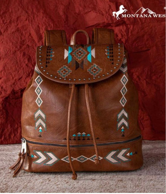 Montanan West Aztec embroidered backpack
