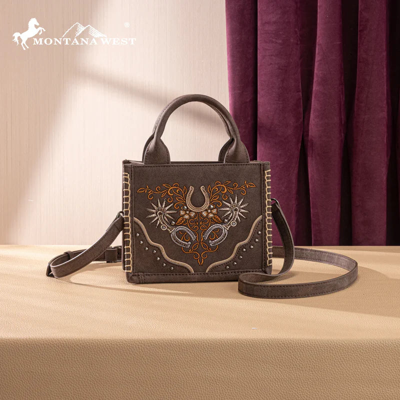 Montana West Embroidered Mini Tote Crossbody bag