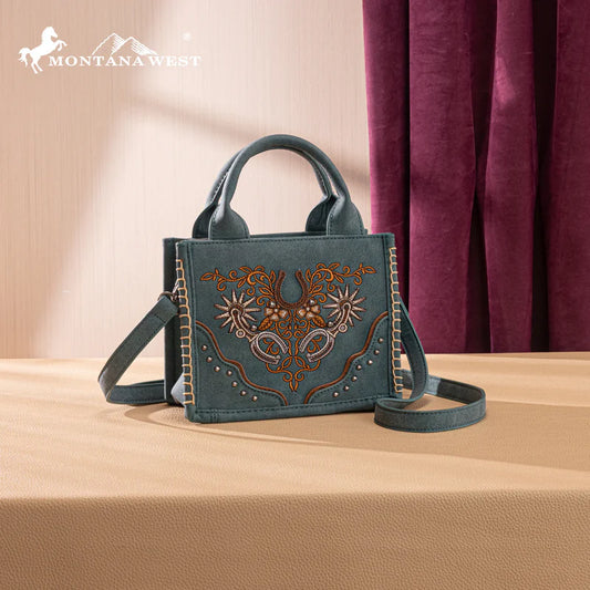 Montana West Embroidered Mini Tote Crossbody bag