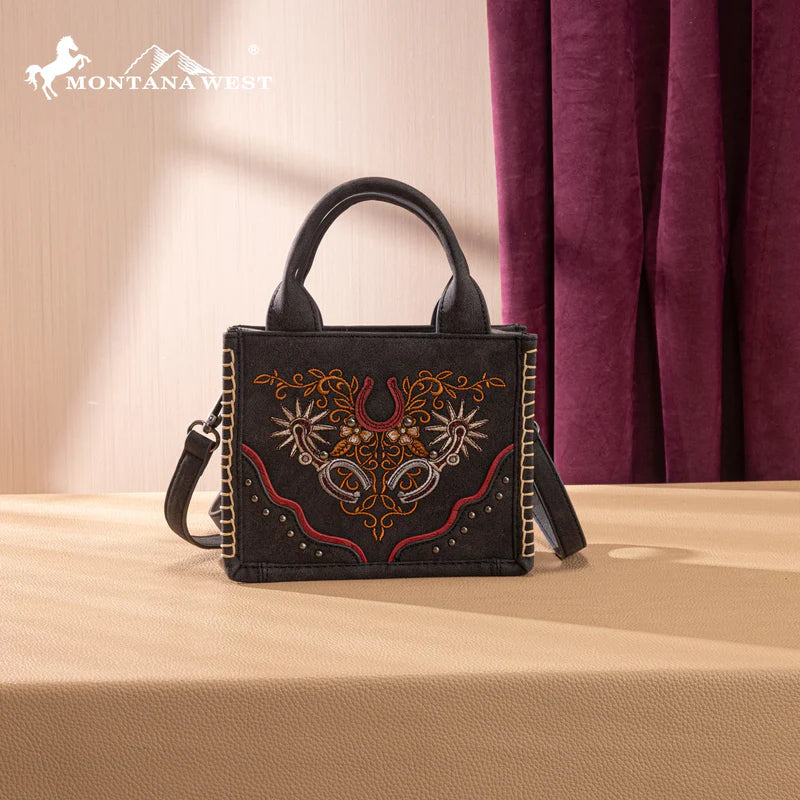 Montana West Embroidered Mini Tote Crossbody bag
