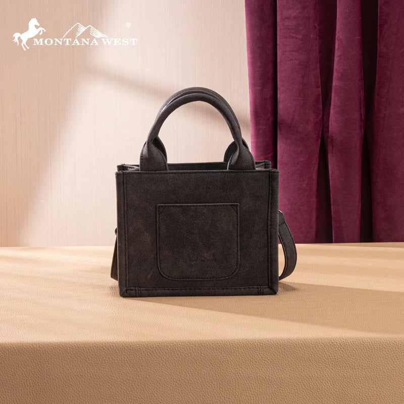 Montana West Embroidered Mini Tote Crossbody bag