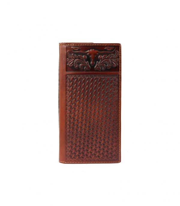 Montana West Longhorn Leather Wallet