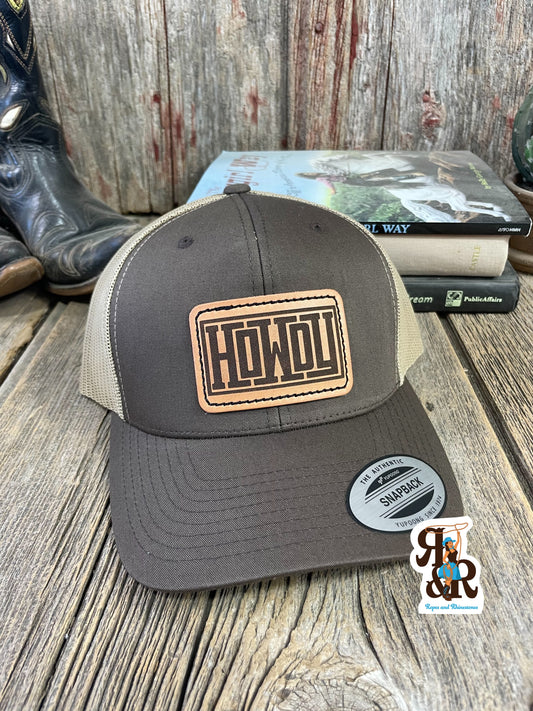 Howdy Leather Patch Cap