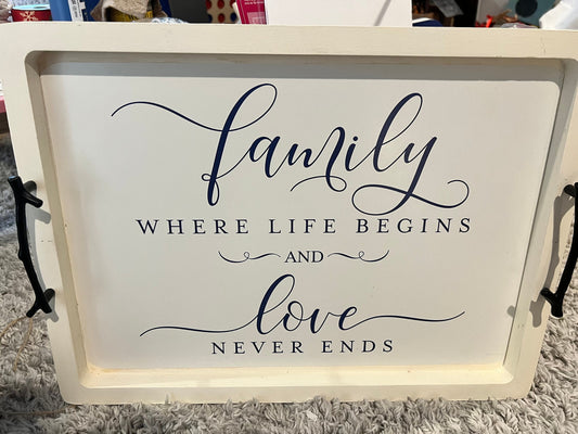 Custom made serving tray decor